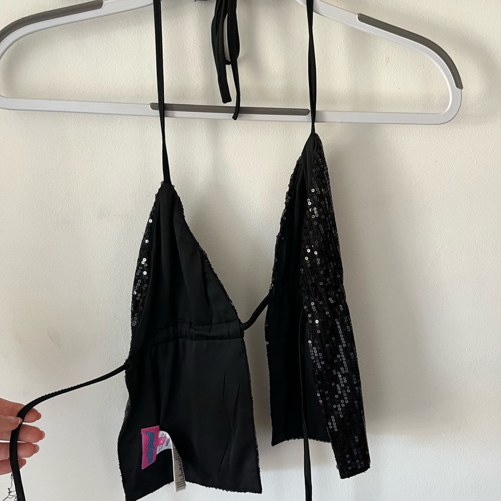 Edikted - Sequined Tie Triangle Top- Size Medium - image 3